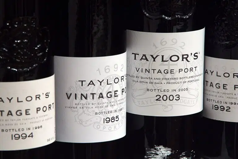 bottles of vintage wines
