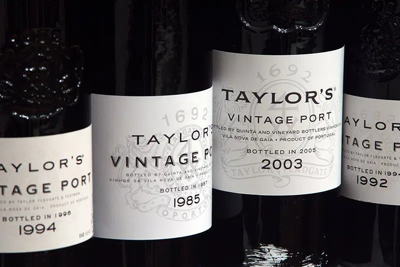 bottles of vintage wines