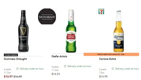 Minibar alcohol delivery