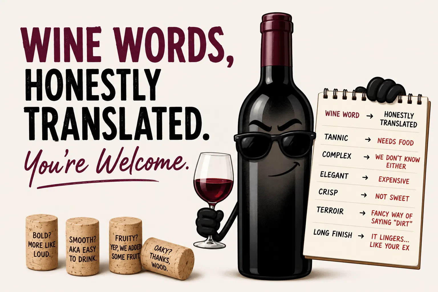funny wine terminology honestly translated