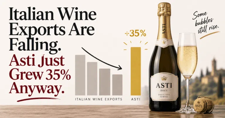 Italian wine exports falling while Asti wine grows 35 percent
